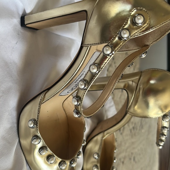 Jimmy Choo Gold Heels - Picture 3 of 7